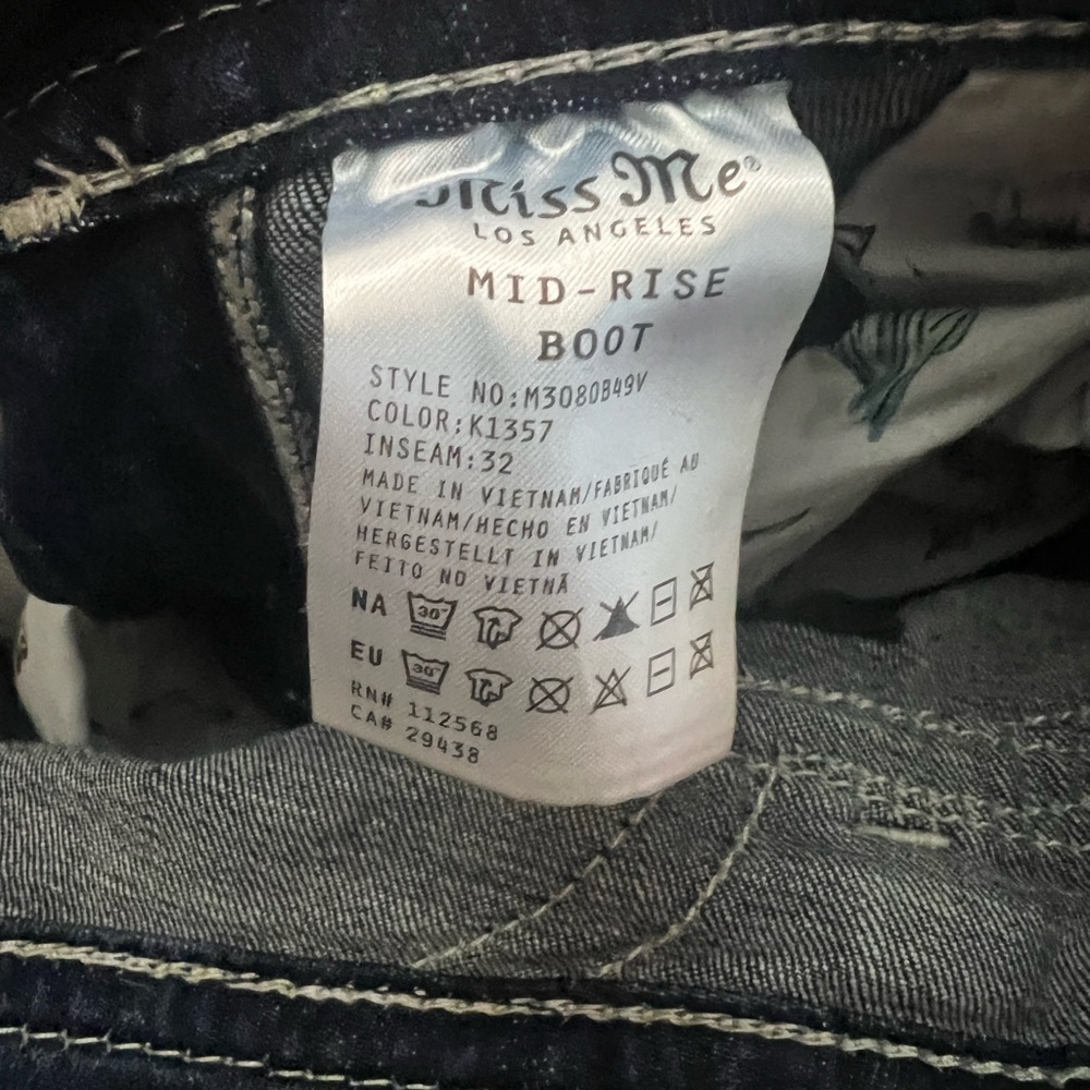 Miss Me Mid-Rise Boot Jeans - Dark Blue